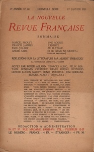  Gallimard - La Nouvelle Revue Française (1908-1943) N° 88 janvier 1921 : .