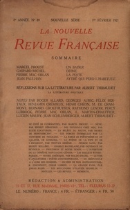  Gallimard - La Nouvelle Revue Française (1908-1943) N° 89 février 1921 : .