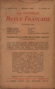 La Nouvelle Revue Française (1908-1940) N° 89 février 1921