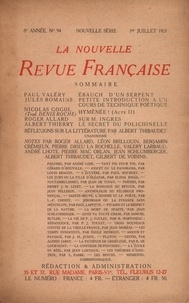  Gallimard - La Nouvelle Revue Française (1908-1943) N° 94 juillet 1921 : .