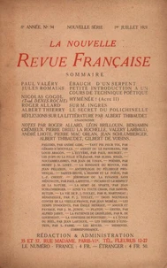 La Nouvelle Revue Française (1908-1940) N° 94 juillet 1921