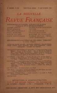 La Nouvelle Revue Française (1908-1940) N° 96 sept 1921