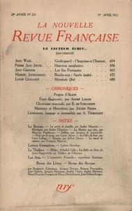 La Nouvelle Revue Française (1908-1943) N° 223 avril 1932