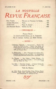 La Nouvelle Revue Française (1908-1943) N° 225 juin 1932