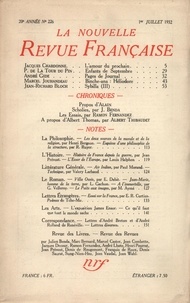  Gallimard - La Nouvelle Revue Française (1908-1943) N° 226 juillet 1932 : .