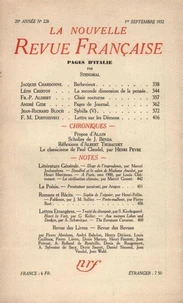 La Nouvelle Revue Française (1908-1943) N° 228 sept 1932
