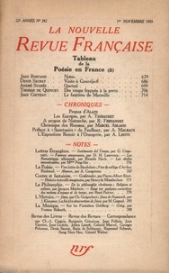  Gallimard - La Nouvelle Revue Française (1908-1943) N° 242 novembre 1933 : .
