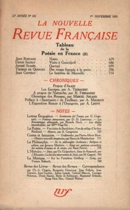 La Nouvelle Revue Française (1908-1943) N° 242 novembre 1933