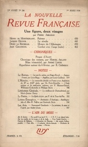  Gallimard - La Nouvelle Revue Française (1908-1943) N° 246 mars 1934 : .