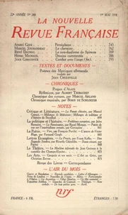 La Nouvelle Revue Française (1908-1943) N° 248 mai 1934