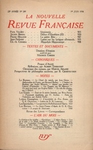  Gallimard - La Nouvelle Revue Française (1908-1943) N° 249 juin 1934 : .