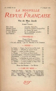 La Nouvelle Revue Française (1908-1943) N° 250 juillet 1934