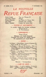 La Nouvelle Revue Française (1908-1943) N° 254 novembre 1934