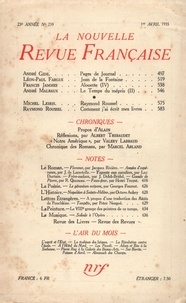  Gallimard - La Nouvelle Revue Française (1908-1943) N° 259 avril 1935 : .