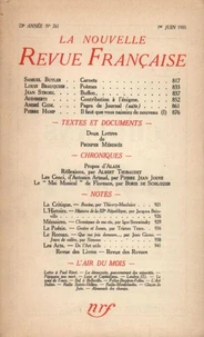 La Nouvelle Revue Française (1908-1943) N° 261 juin 1935
