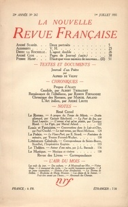  Gallimard - La Nouvelle Revue Française (1908-1943) N° 262 juillet 1935 : .