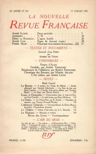 La Nouvelle Revue Française (1908-1943) N° 262 juillet 1935