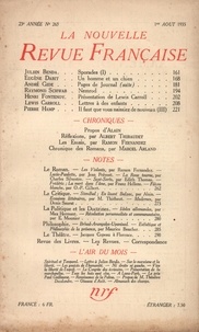  Gallimard - La Nouvelle Revue Française (1908-1943) N° 263 août 1935 : .