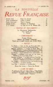La Nouvelle Revue Française (1908-1943) N° 268 janvier 1936