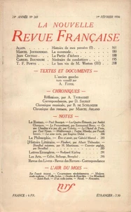 La Nouvelle Revue Française (1908-1943) N° 269 février 1936
