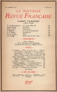 Gallimard - La Nouvelle Revue Française (1908-1943) N° 272 avril 1936 : .