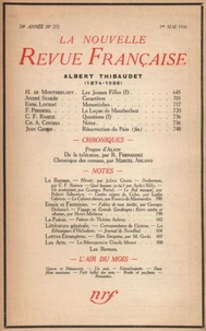 La Nouvelle Revue Française (1908-1943) N° 272 avril 1936