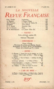 La Nouvelle Revue Française (1908-1943) N° 273 juin 1936