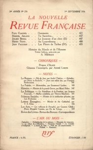  Gallimard - La Nouvelle Revue Française (1908-1943) N° 276 sept 1936 : .