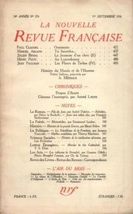 La Nouvelle Revue Française (1908-1943) N° 276 sept 1936