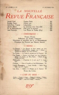 La Nouvelle Revue Française (1908-1943) N° 277 octobre 1936