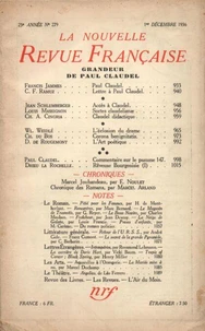 La Nouvelle Revue Française (1908-1943) N° 279 décembre 1936