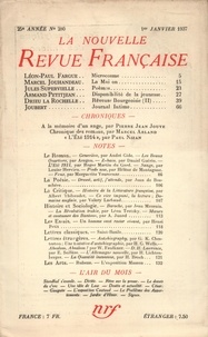  Gallimard - La Nouvelle Revue Française (1908-1943) N° 280 janvier 1937 : .