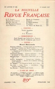 La Nouvelle Revue Française (1908-1943) N° 282 mars 1937