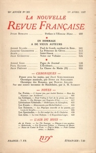  Gallimard - La Nouvelle Revue Française (1908-1943) N° 283 avril 1937 : .