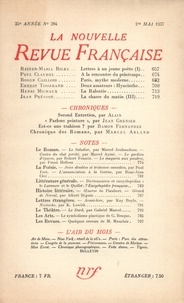  Gallimard - La Nouvelle Revue Française (1908-1943) N° 284 mai 1937 : .
