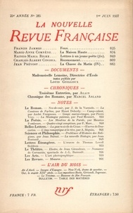  Gallimard - La Nouvelle Revue Française (1908-1943) N° 285 juin 1937 : .