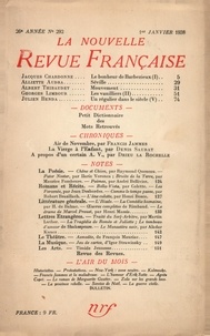  Gallimard - La Nouvelle Revue Française (1908-1943) N° 292 janvier 1938 : .