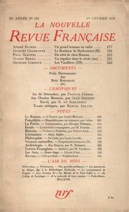  Gallimard - La Nouvelle Revue Française (1908-1943) N° 293 février 1938 : .