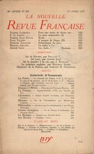 La Nouvelle Revue Française (1908-1943) N° 295 avril 1938