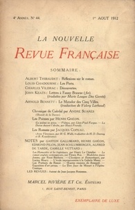  Gallimard - La Nouvelle Revue Française (1908-1943) N° 44 août 1912 : .