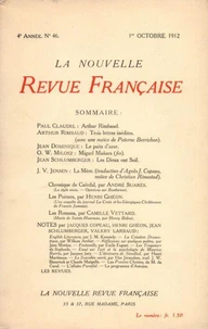 La Nouvelle Revue Française (1908-1943) N° 46 octobre 1912