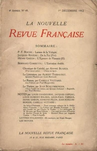 La Nouvelle Revue Française (1908-1943) N° 48 décembre 1912