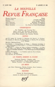  Gallimard - La Nouvelle Revue Française N° 102 juin 1961 : .