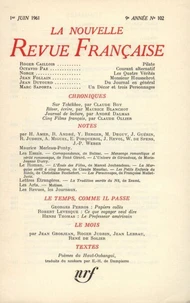 La nouvelle revue française N° 102 juin 1961