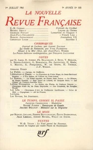 La Nouvelle Revue Française N° 103 juillet 1961