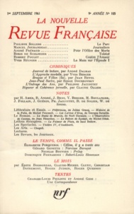  Gallimard - La Nouvelle Revue Française N° 105 sept 1961 : .