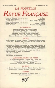 La Nouvelle Revue Française N° 105 sept 1961