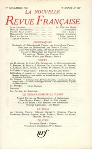 La Nouvelle Revue Française N° 107 novembre 1961