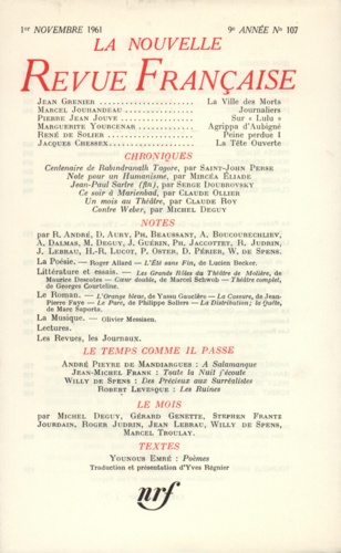 La Nouvelle Revue Française N° 107 novembre 1961