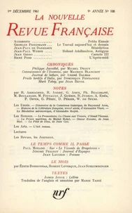 La Nouvelle Revue Française N° 108 décembre 1961